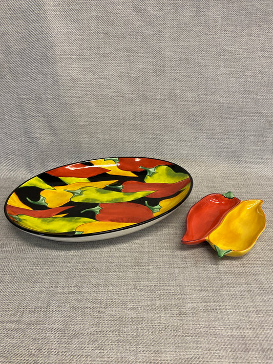 2PC Clay Art "Caliente" Chip & Dip