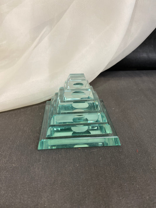 Vintage Mexican Glass Figurine - Pyramid