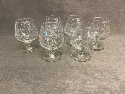 Set 6 Vintage Glass Snifters