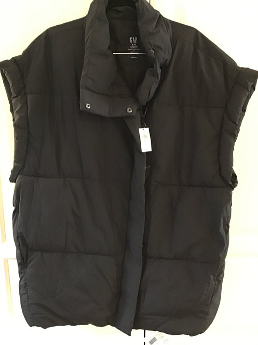 Black Sleeveless Puffer Jacket- Size XL