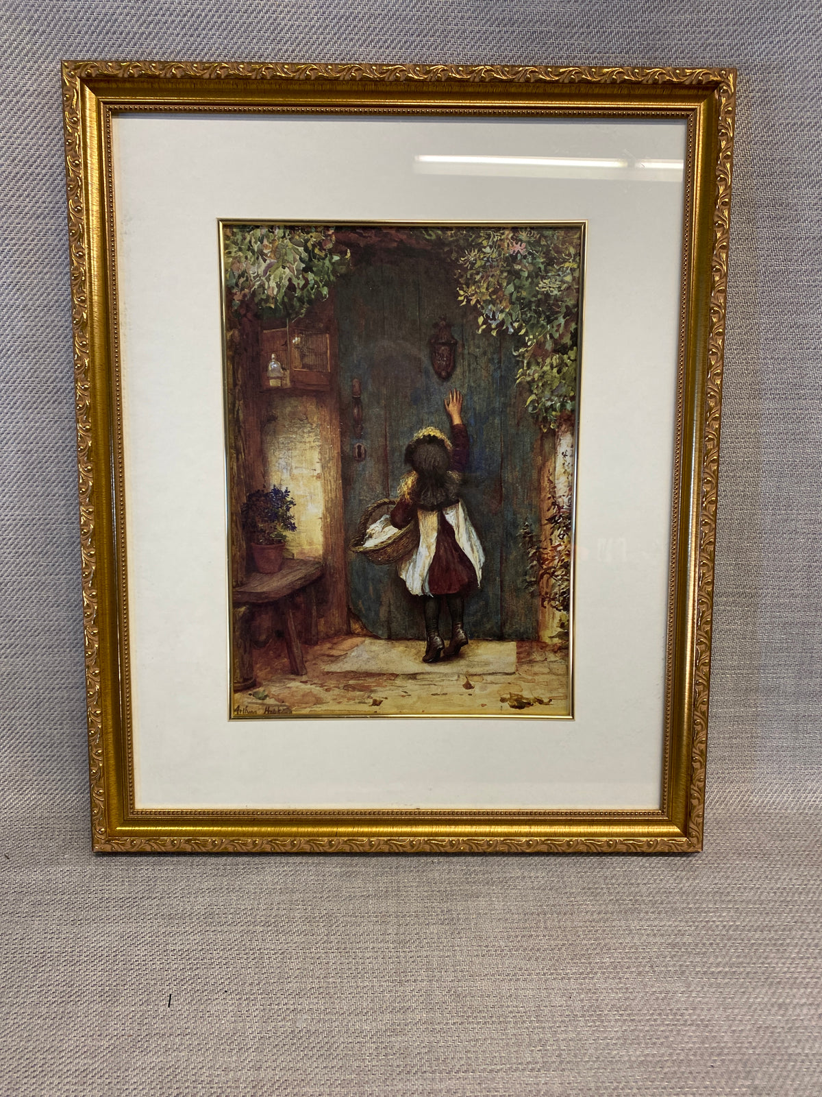 Framed Print - Little Girl At The Door