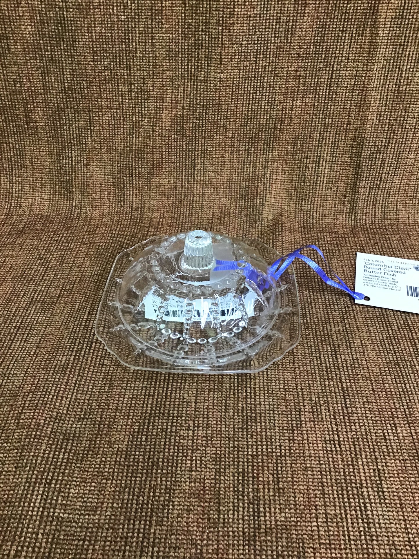 'Columbia Clear' Round Covered Butter Dish