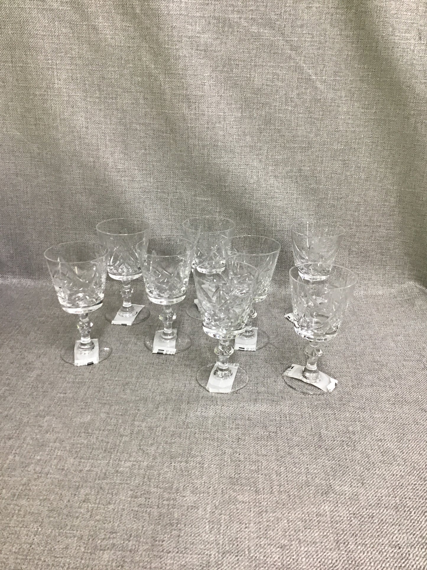 Claret Wine 'Pinwheel' Crystal Glasses (8)