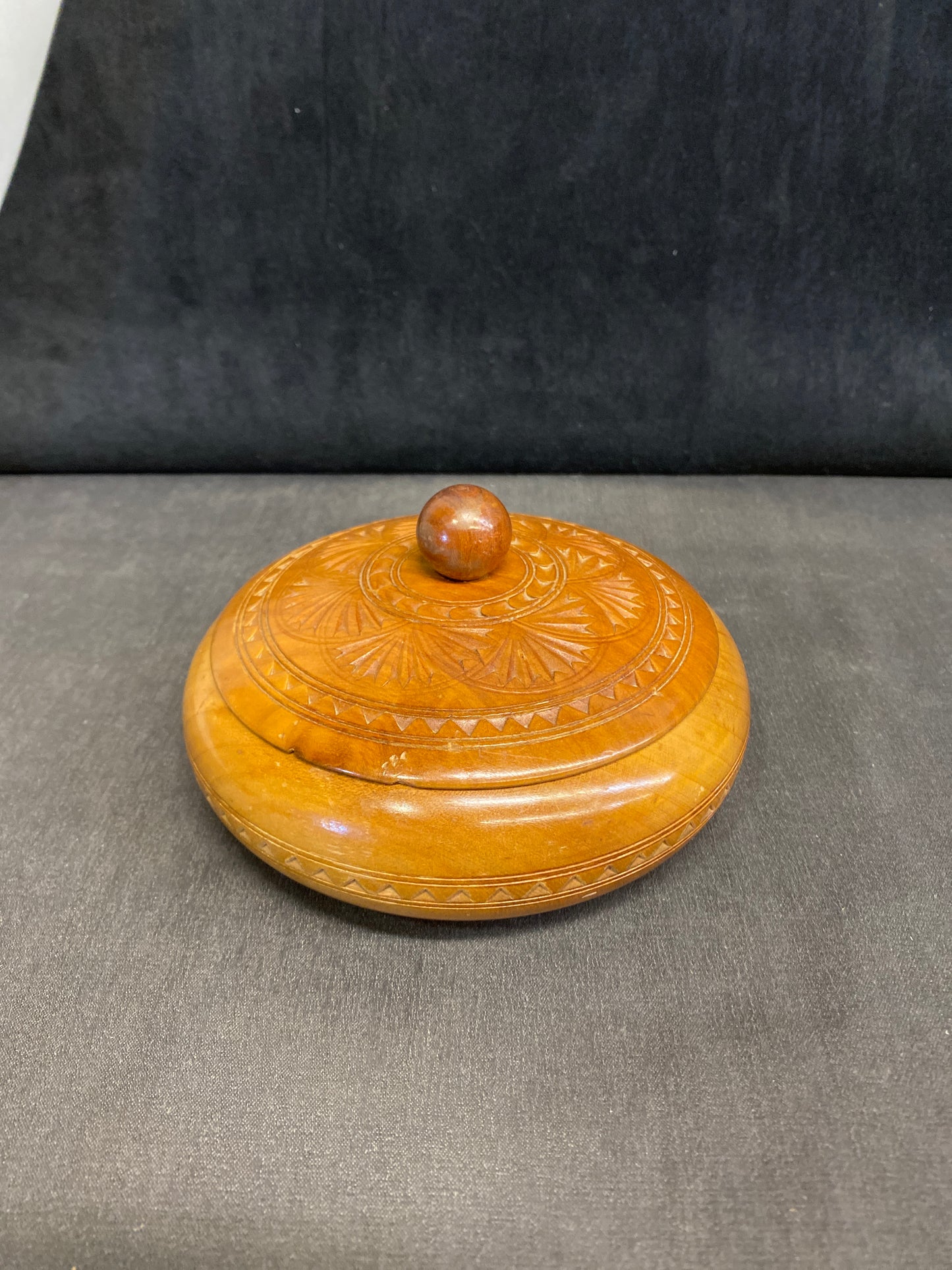 Turned Wood Round Box