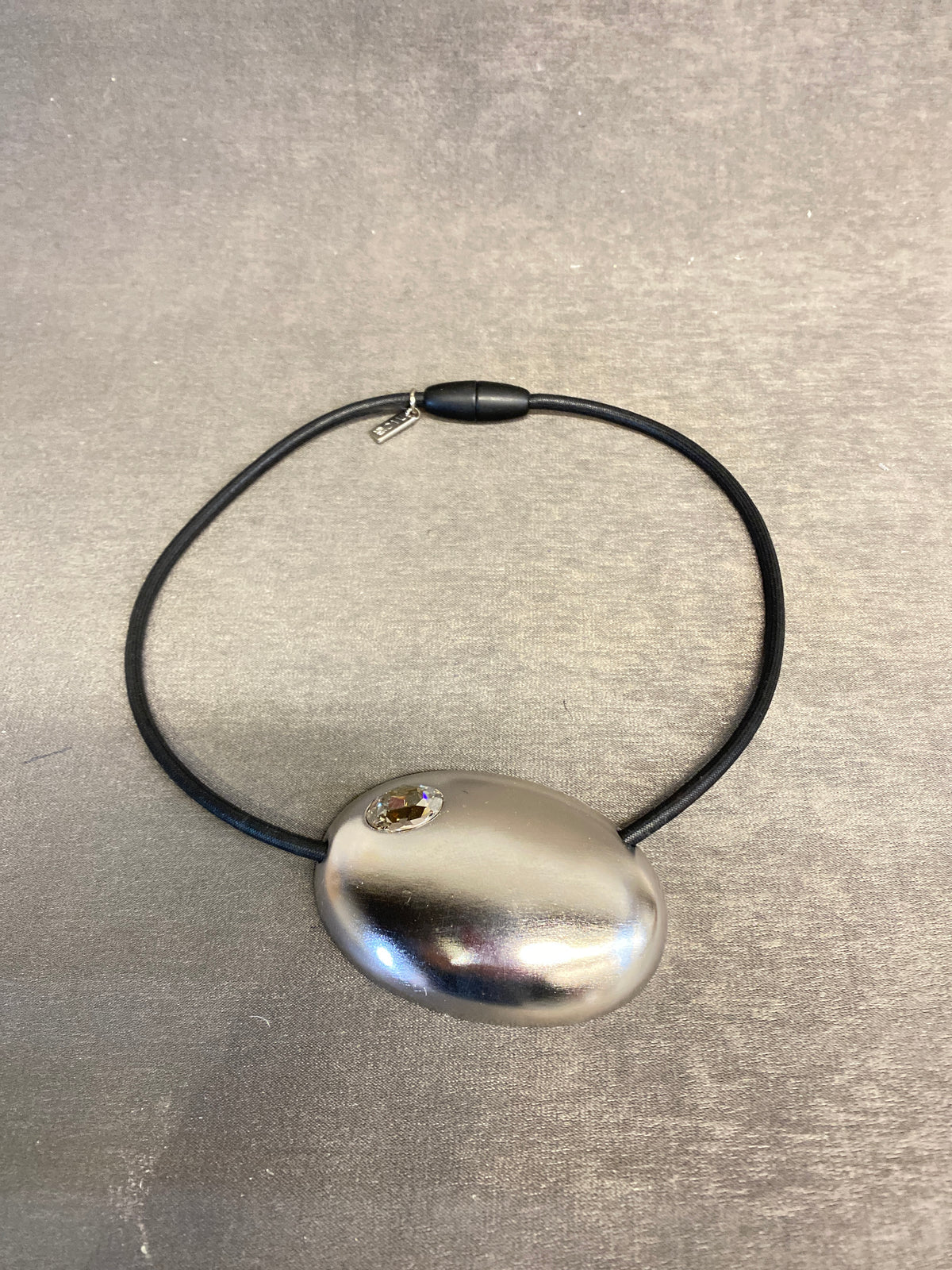 TwoA Necklace - Large Silver Tone Bead