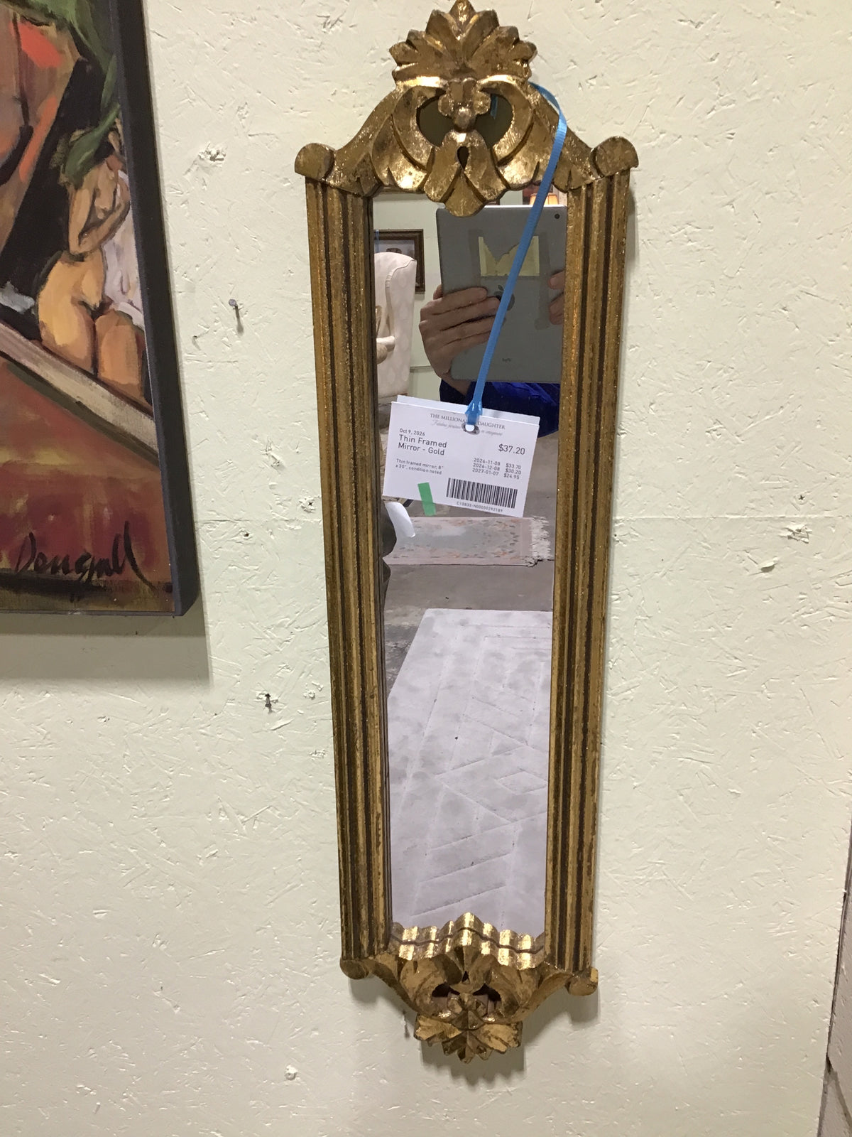 Thin Framed Mirror - Gold