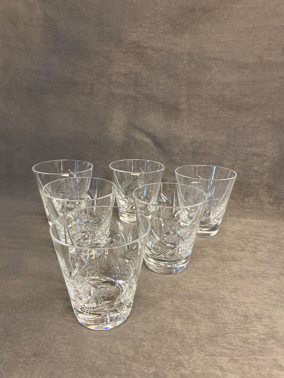 Set 6 Pinwheel Crystal Rocks Glasses