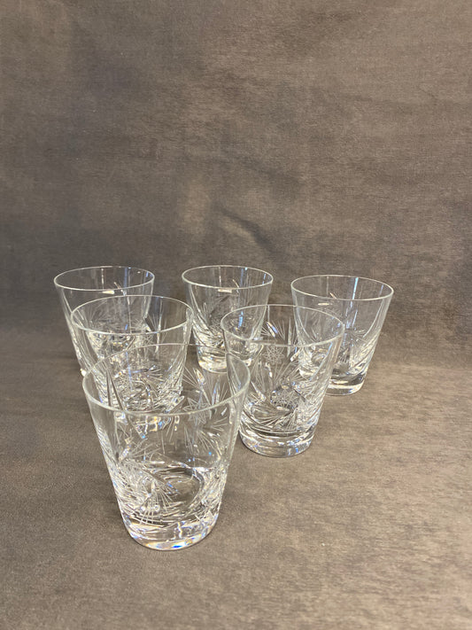 Set 6 Pinwheel Crystal Rocks Glasses