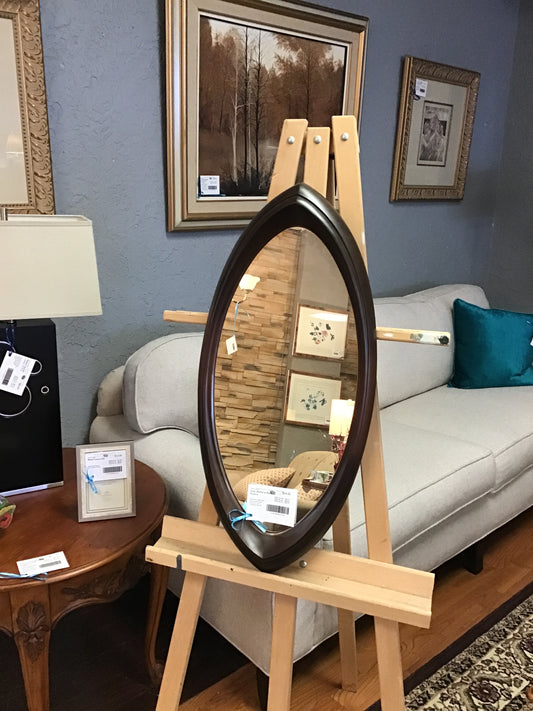 Oval Mirror w Dark Frame