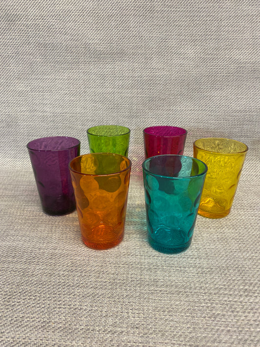 Set 6 Glasses - Varied Colours