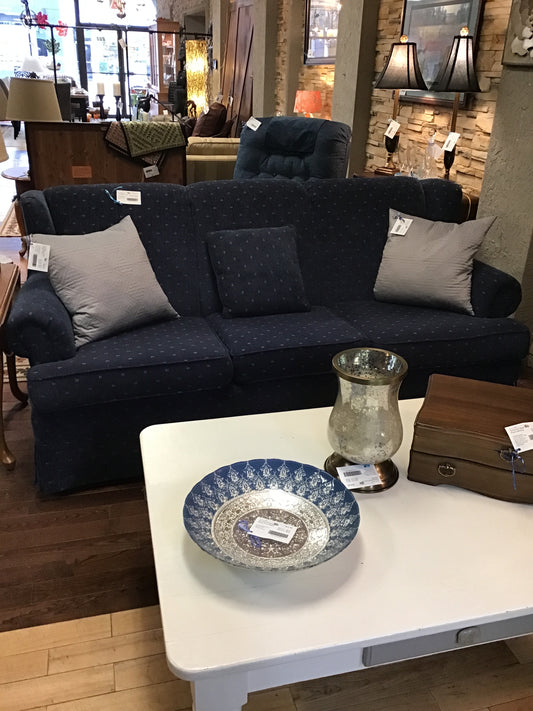 Dark Blue Upholstered Sofa