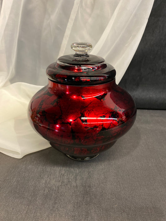 Glass Jar - Red & Black