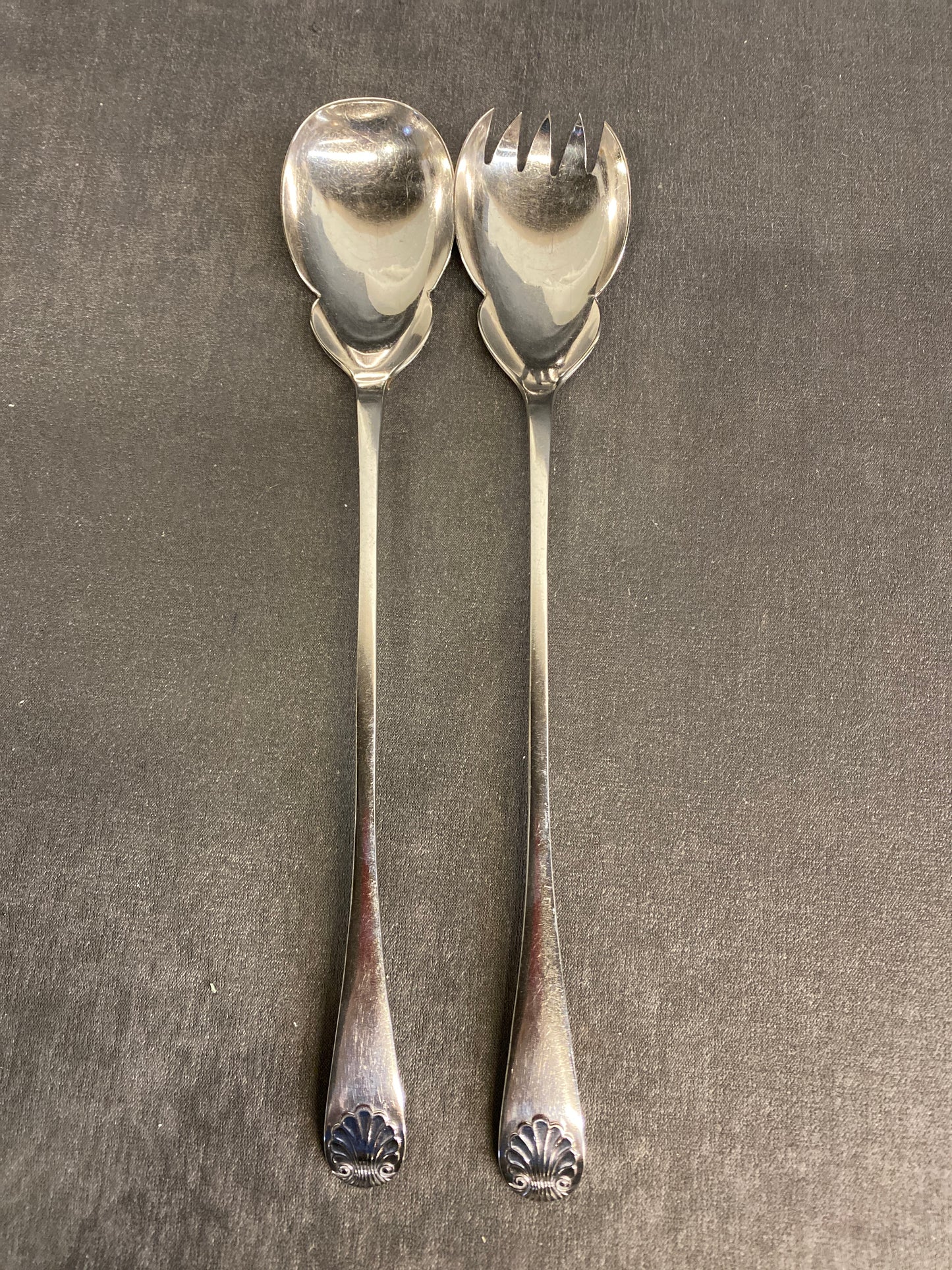 PAIR Silverplate Salad Servers