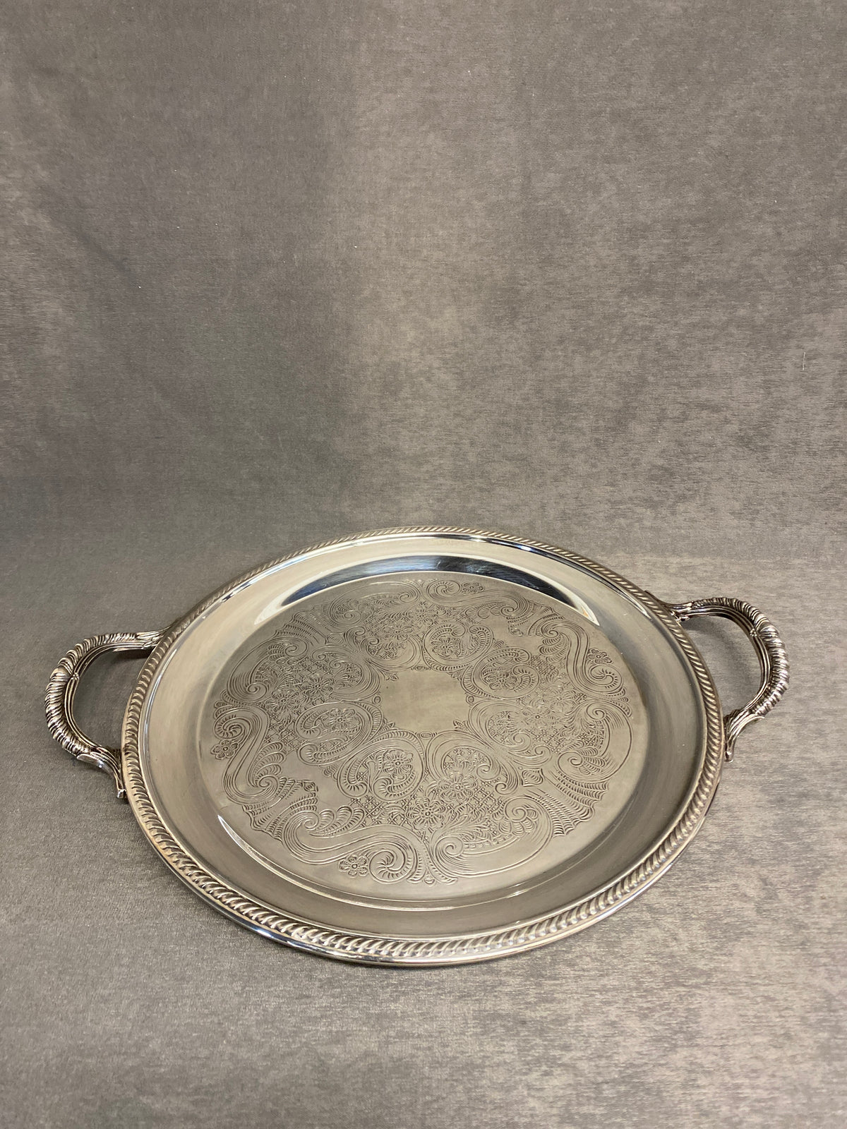Silverplate Round Tray
