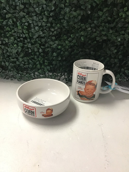 Norman Rockwell Kellogg's Corn Flakes Mug & Bowl