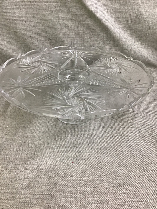 Pinwheel Crystal Cake Plate
