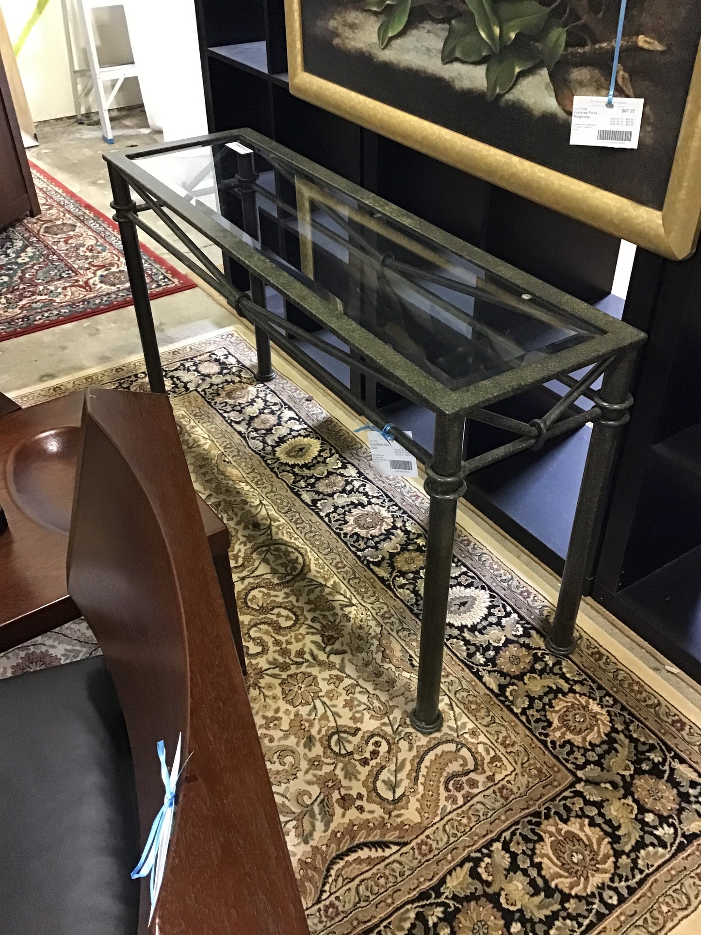 Glass/Metal Sofa Table