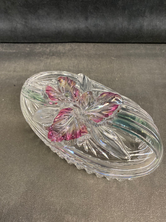 Glass Trinket Box - Orchid