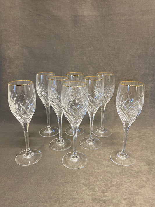 Set 8 Mikasa Crystal Wine Glasses