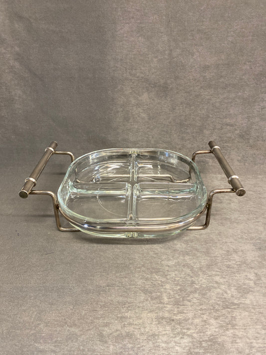Relish Dish With Metal Stand