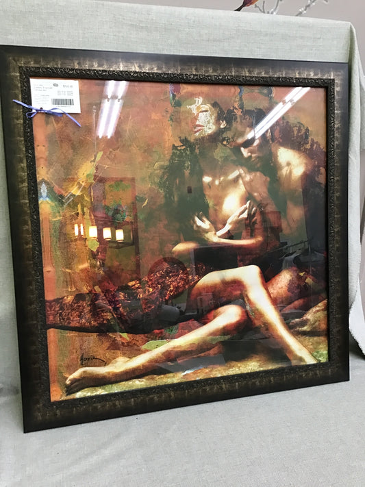 'Lovers' Framed Canvas Art
