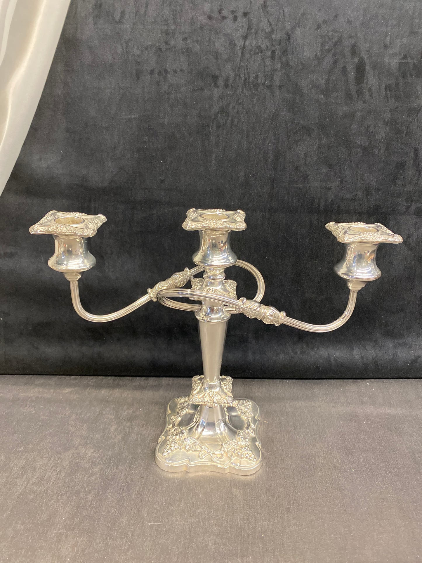 Silver Plate 3 Candle Candelabra