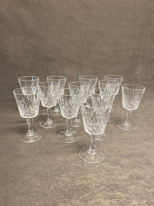 Set 12 Cristal D'Arques Cordial Glasses