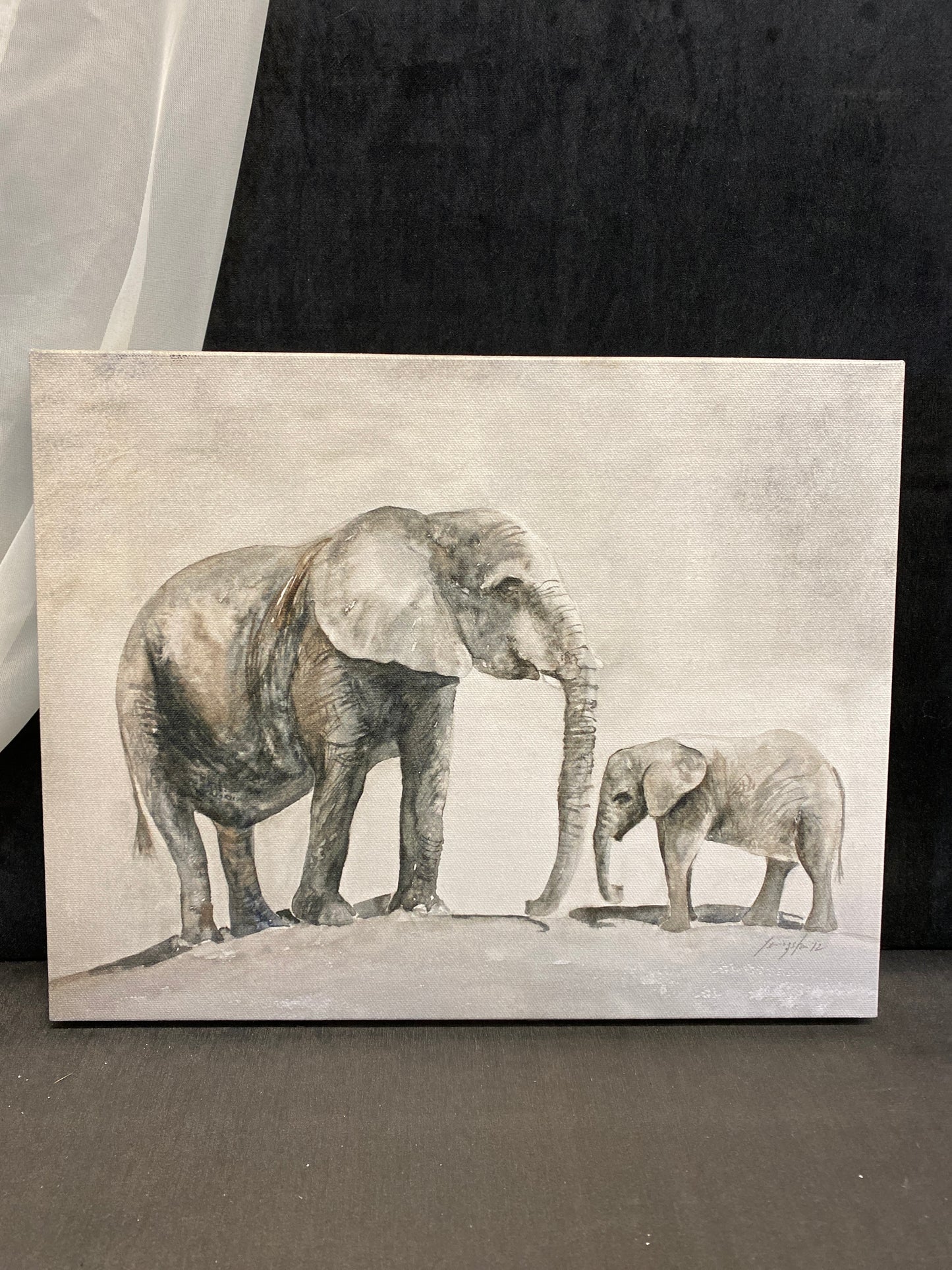 Painting - Elephant Mother & Baby II