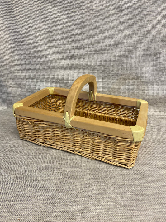 Divided Basket - Wood & Wicker