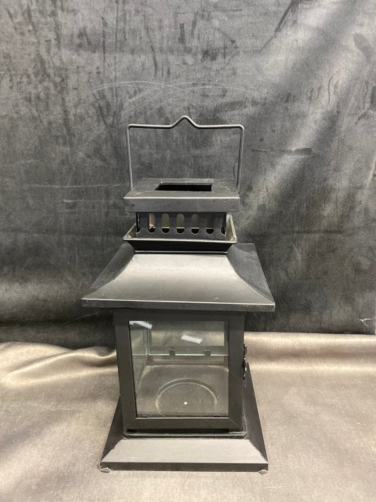 Square Metal & Glass Candle Lantern