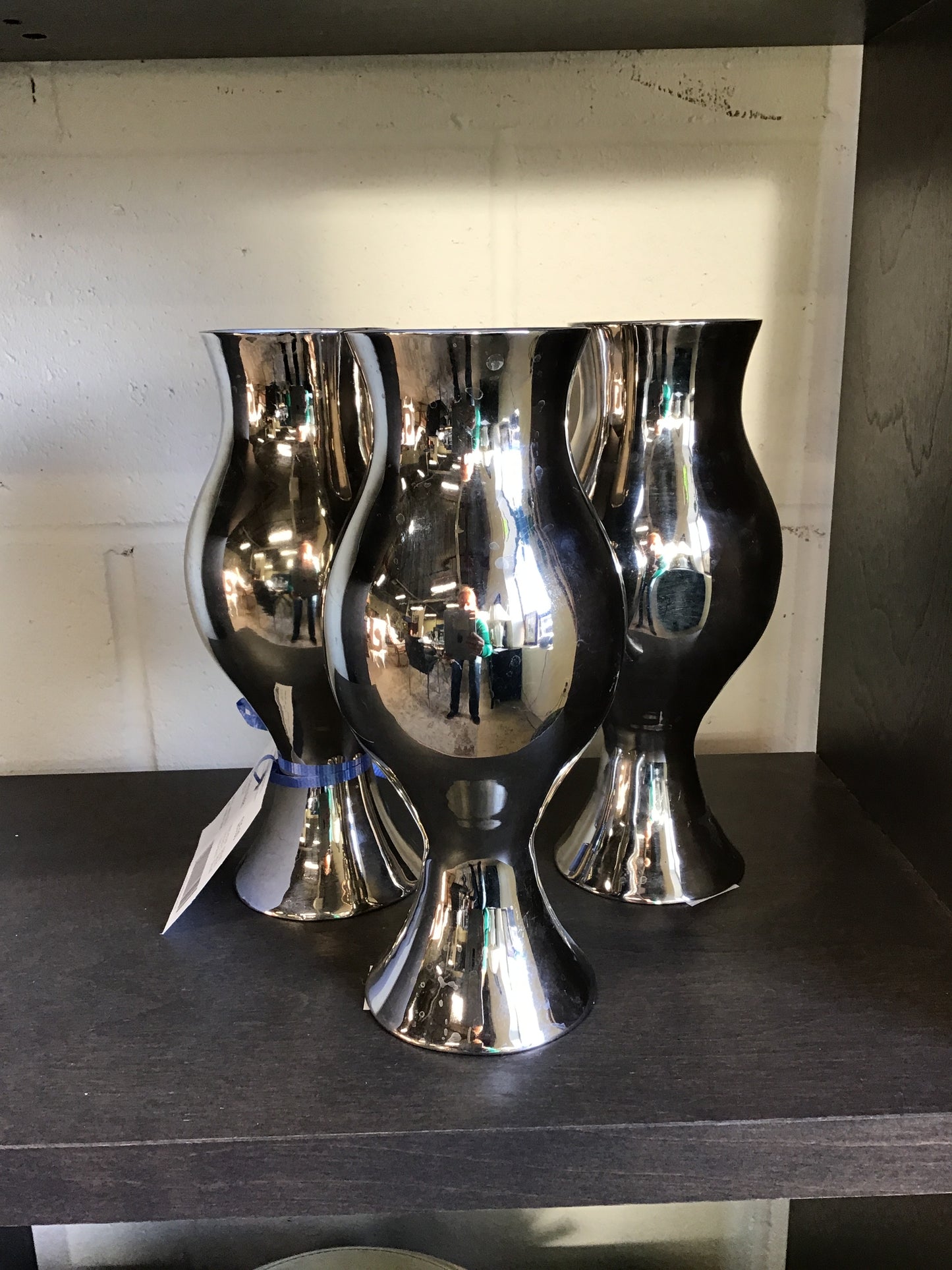 SET 3 Metal Vases - 9.25"H